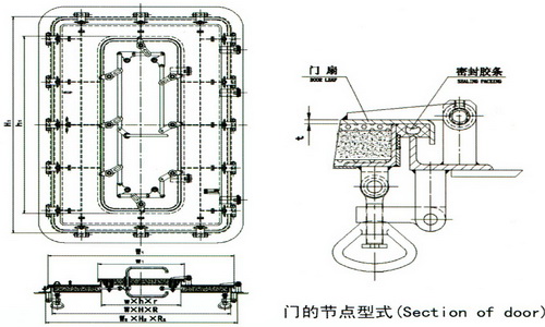 A60 watertight primary-secondary combined fire door