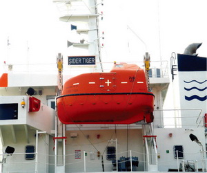 gravity luffing type lifeboat davit