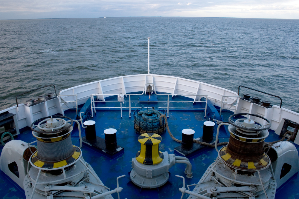 bollard, capstan, bow of ship