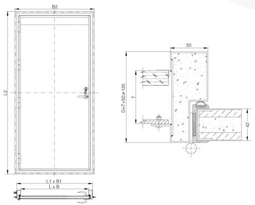 A60 gastight fireproof door