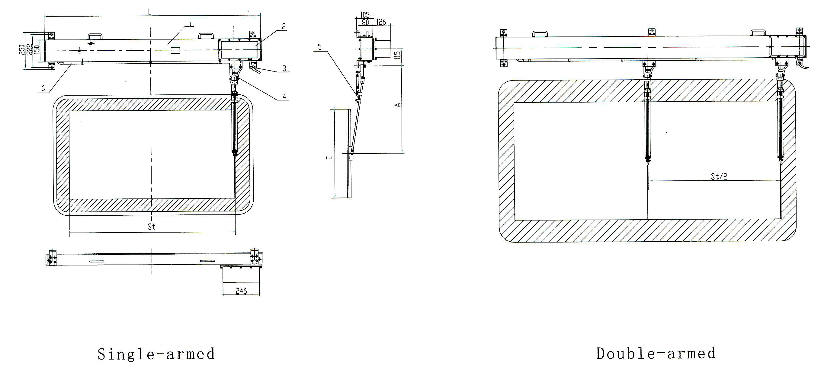 WGP2 horizontal window wiper installation